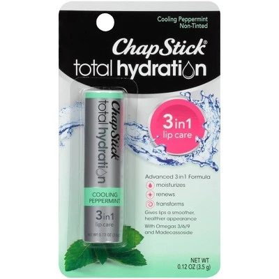 Chapstick Total Hydration Lip Balm  Cooling Peppermint  0.12oz