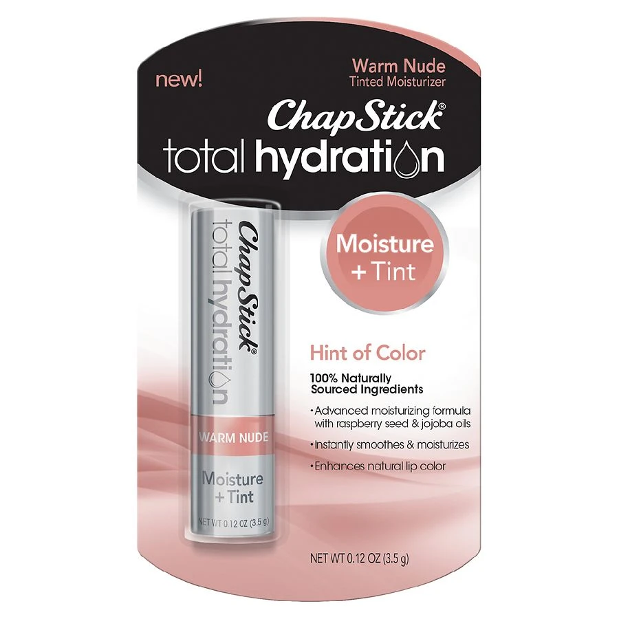 Chapstick Total Hydration Moisture + Tinted Lip Balm  Warm Nude  0.12oz