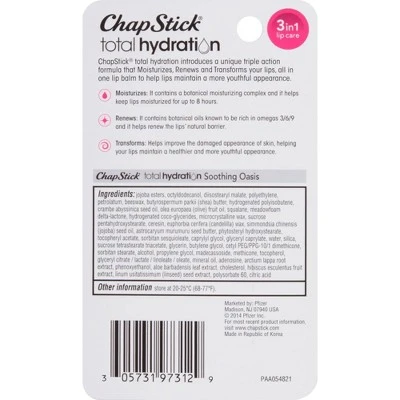 Chapstick Total Hydration Lip Balm Soothing Oasis 0.12oz