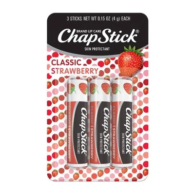Chapstick Classic Lip Balm  Strawberry  3ct