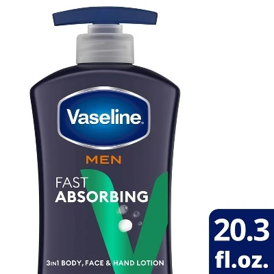 Vaseline Men Healing Moisture Fast Absorbing Body & Face Lotion 20.3 oz