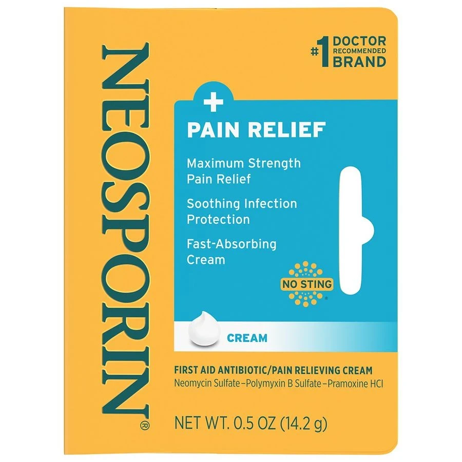 Neosporin Pain Relieving Cream First Aid Antibiotic Dual Action Maximum Strength 0.5 Oz