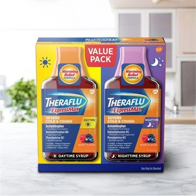 Theraflu ExpressMax Severe Cold & Cough Day/Night Relief Liquid 8.3 fl oz/2ct