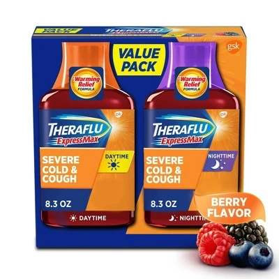 Theraflu ExpressMax Severe Cold & Cough Day/Night Relief Liquid 8.3 fl oz/2ct