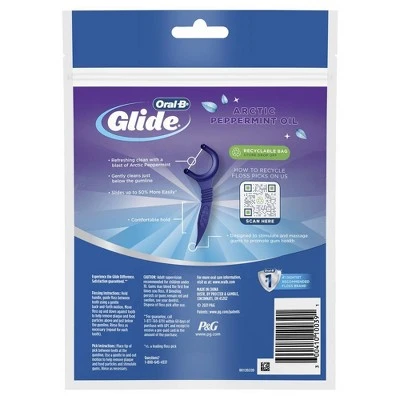 Oral B Glide Arctic Peppermint Oil Dental Floss Picks Mint  75ct