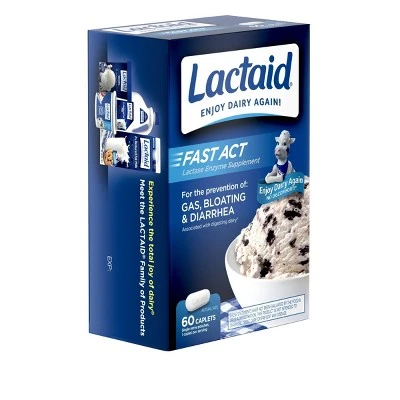 Lactaid Fast Act Lactose Intolerance Caplets 60pk