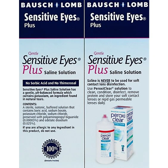 Bausch + Lomb Sensitive Eyes Plus Saline Solution  2pk/24 fl oz