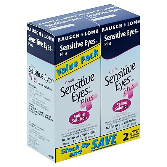 Bausch + Lomb Sensitive Eyes Plus Saline Solution  2pk/24 fl oz