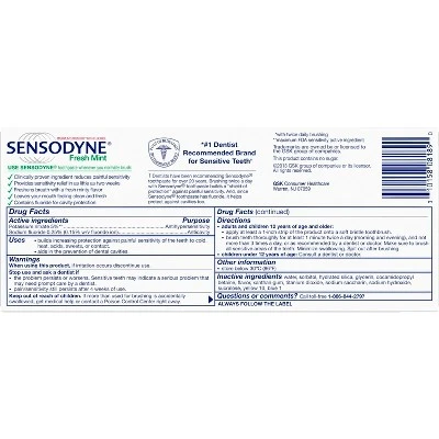 Sensodyne Fresh Mint Sensitivity Protection  2ct/4oz