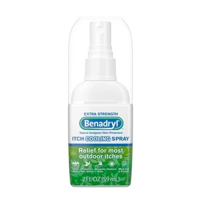 Benadryl Extra Strength Anti Itch Cooling Spray  Travel Size  2oz