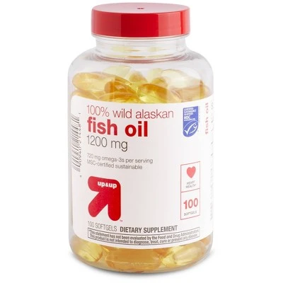 100% Wild Alaskan Fish Oil Dietary Supplement Softgels  100ct  Up&Up™