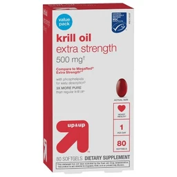 Up&Up Omega 3 Krill Oil Extra Strength 500mg Softgels  80ct  Up&Up™