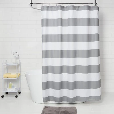 Striped Shower Curtain Gray Mist Room Essentials™