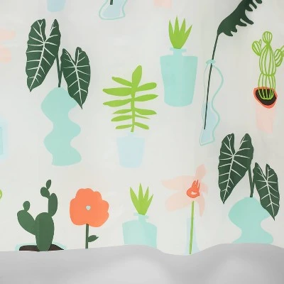 Plants Shower Curtain Green Room Essentials™