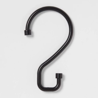 S Hook Without Roller Ball Shower Curtain Rings Matte Black Made By Design™