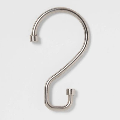 S Hook Without Roller Ball Shower Curtain Rings Brushed Nickel  Made By Design™