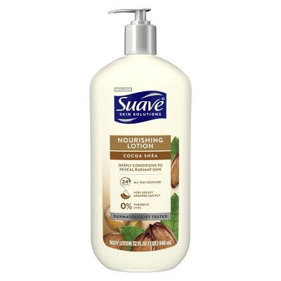 Suave Smoothing with Cocoa Butter & Shea Body Lotion 32 oz