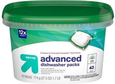 Fresh Scent Advanced Dishwasher Detergent Packs  Up&Up™