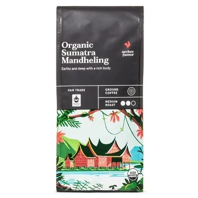 Organic Sumatra Mandheling Medium Roast Ground Coffee 10oz Archer Farms™