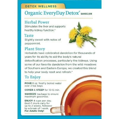 Traditional Medicinals EveryDay Detox Dandelion Organic Tea  32ct