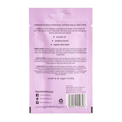 Que Bella Relaxing Lavender Mud Face Mask  0.5oz