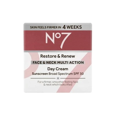 No7 Restore & Renew Face & Neck Multi Action Day Cream SPF 30 1.69oz