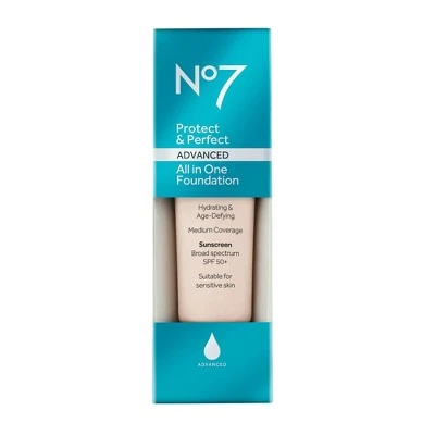 No7 Protect & Perfect Advanced All in One Foundation Light Shades  1 fl oz