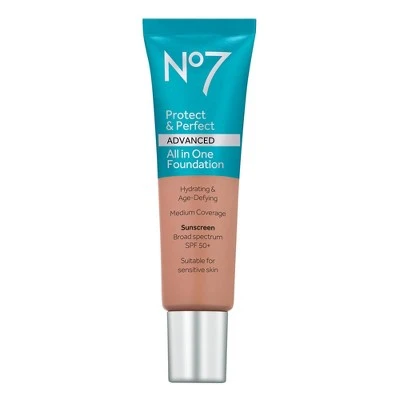 No7 Protect & Perfect Advanced All in One Foundation Deep Tan Shades  1 fl oz