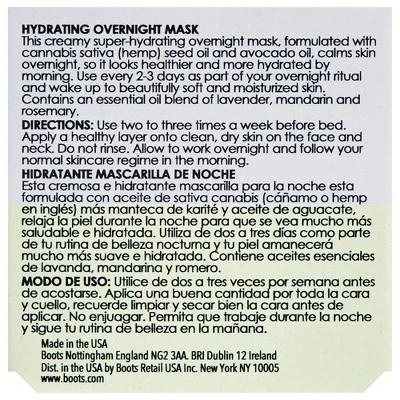 Botanics Simply Calm Hydrating Overnight Mask for Stressed Skin  1.69 fl oz