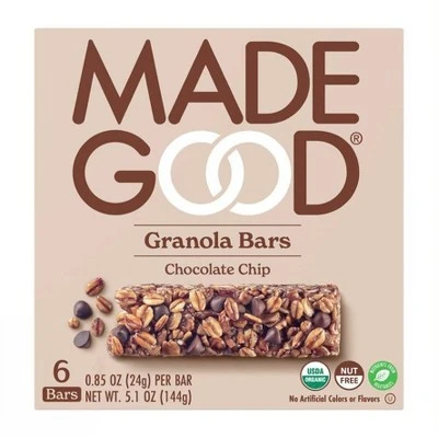 MadeGood Chocolate Chip Granola Bars 6ct