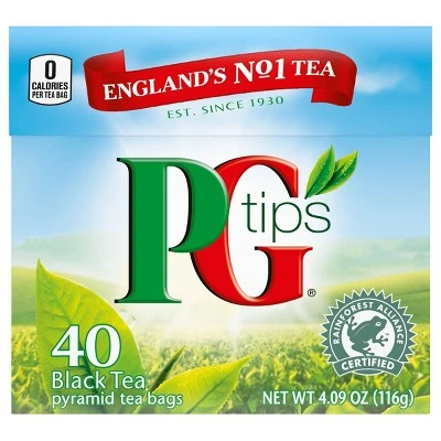 PG tips Premium Black Tea Black Tea Pyramid Tea Bags  40ct