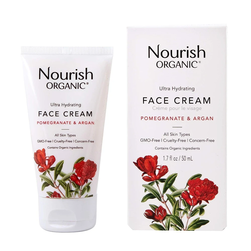 Nourish Organic Ultra Hydrating Face Cream  Pomegranate & Argan  1.7 oz