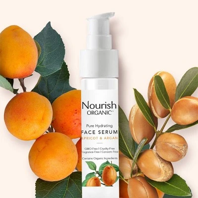 Nourish Organic Pure Hydrating  Apricot & Argan Face Serum  0.7 fl oz