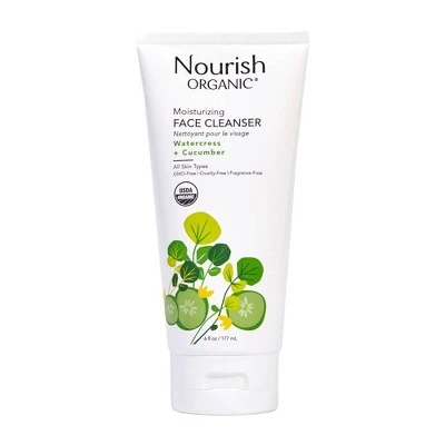 Nourish Organic Moisturizing Face Cleanser  Watercress & Cucumber  6 fl oz