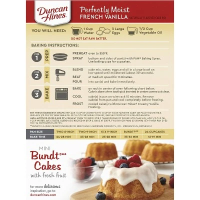 Duncan Hines Moist Deluxe French Vanilla Premium Cake Mix  15.25oz