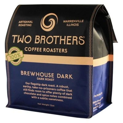 Two Brothers Brewhouse Dark Roast Whole Bean Coffee  12oz