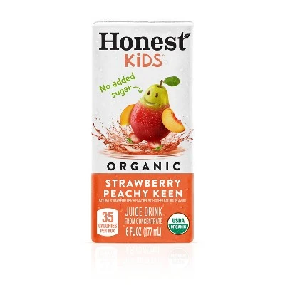 Honest Kids Organic Strawberry Peach Keen Juice Drink 8pk/6 fl oz Boxes