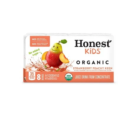 Honest Kids Organic Strawberry Peach Keen Juice Drink 8pk/6 fl oz Boxes
