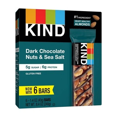KIND Dark Chocolate Nut with Sea Salt Bars 14oz/6ct