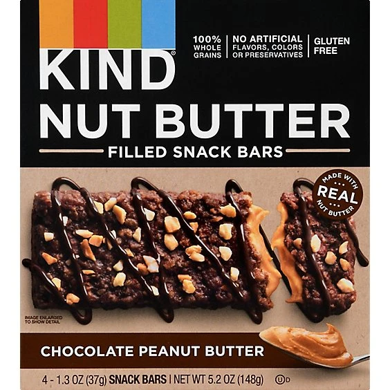 KIND Nut Butter Chocolate Peanut Butter Snack Bars 4ct