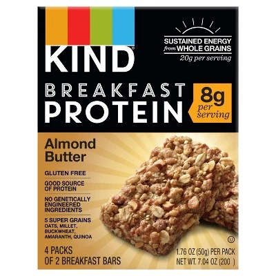 KIND Almond Butter Protein Breakfast Bars  4pk of 2 Bars