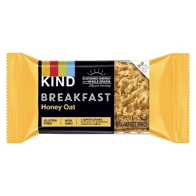 KIND Honey Oat Breakfast Bars 4pk of 2 Bars
