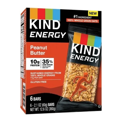 KIND Energy Bar Peanut Butter  12.6oz/6ct