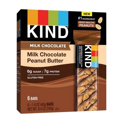 KIND Chocolate Series Milk Chocolate Peanut Butter Bar 8.4oz/6ct