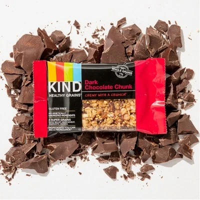 KIND Healthy Grains Dark Chocolate Chunk, Gluten Free Granola Bars 5ct