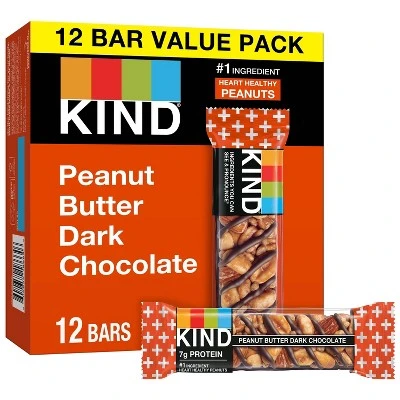 KIND Peanut Butter Dark Chocolate + Protein Nutrition Bars  12ct