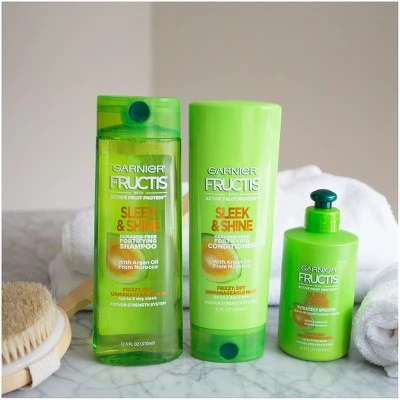 Garnier Fructis Sleek & Shine Conditioner for Frizzy, Dry, Unmanageable Hair  12 fl oz