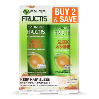Garnier Fructis Active Fruit Protein Sleek & Shine Shampoo & Conditioner Twin Pack  24.5 fl oz