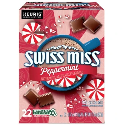 Swiss Miss Peppermint Cocoa  K Cup Pods  22ct