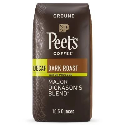 Peet's Decaf Major Dickason's Blend Dark Roast Ground Coffee 10.5 oz